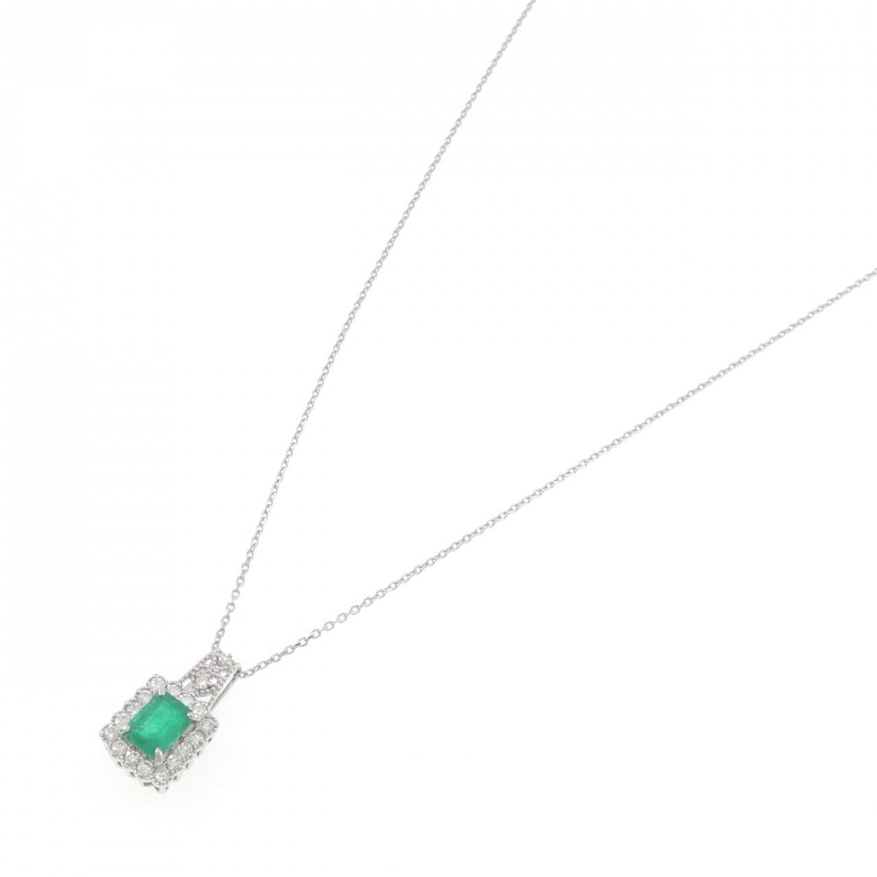 【新品】PT900/PT850 エメラルド ネックレス 0.68CT
