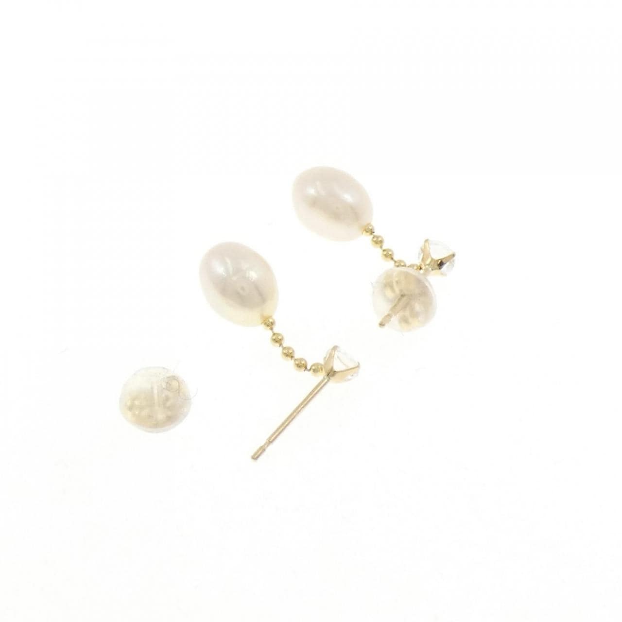 K18YG 淡水パール ピアス