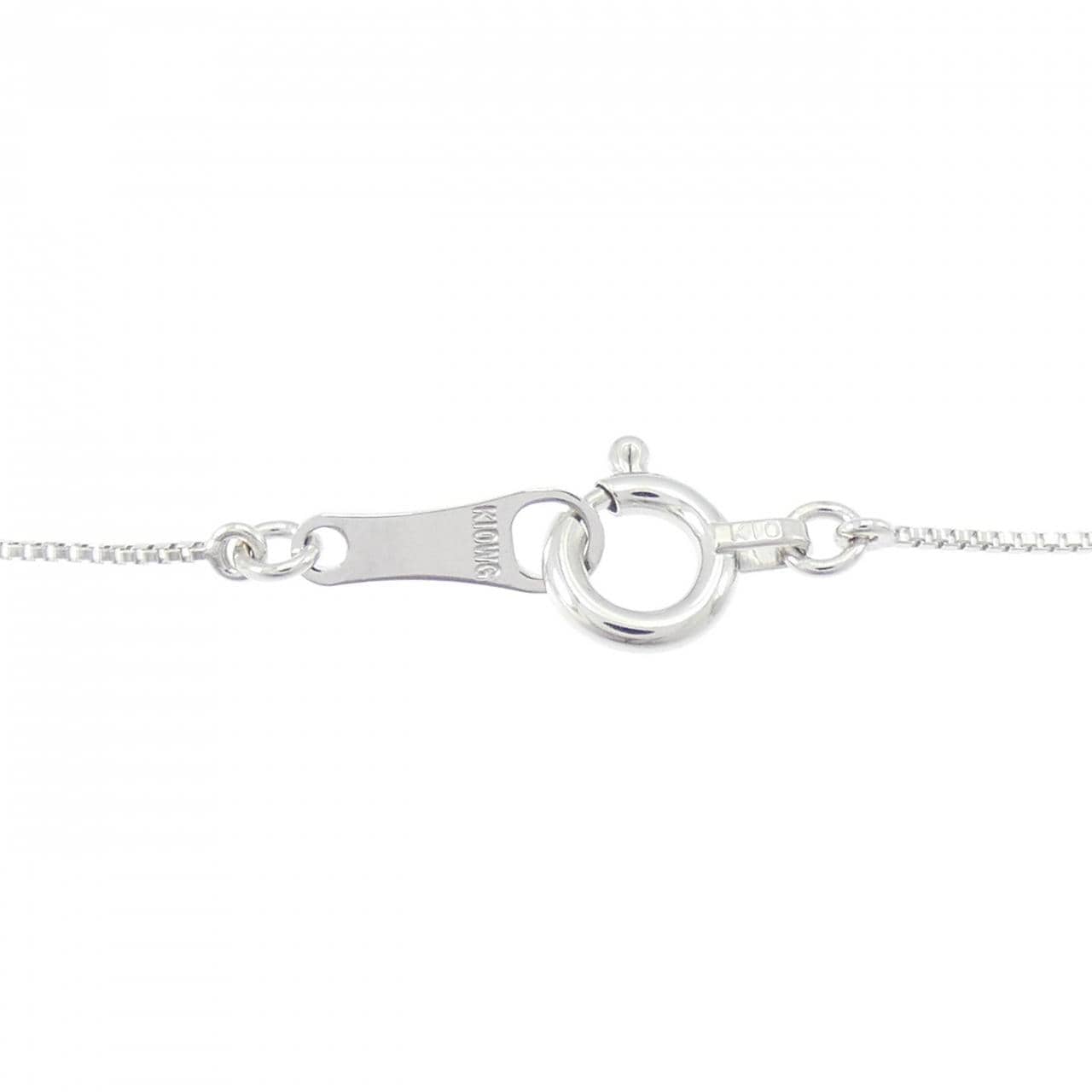 K10WG クロス ダイヤモンド ネックレス 0.04CT