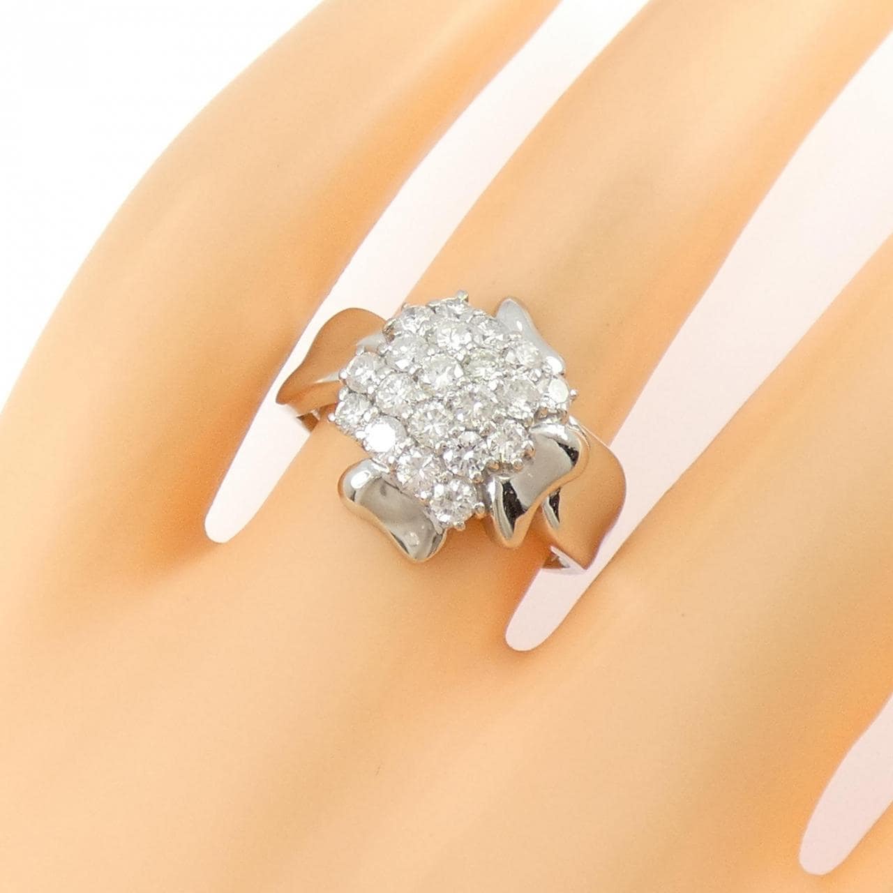 PT900 パヴェ ダイヤモンド リング 1.00CT