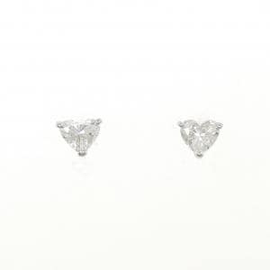【リメイク】PT900/ST ダイヤモンド ピアス 0.312CT 0.320CT F SI1-2 ハートシェイプ