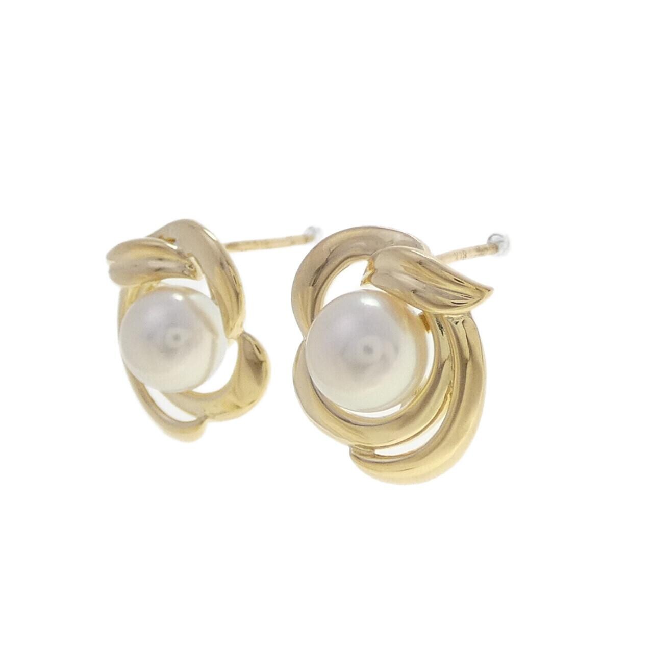 K18YG アコヤパール ピアス 6.6mm