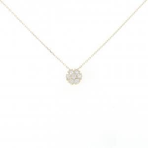 【リメイク】K10YG フラワー ダイヤモンド ネックレス 0.20CT