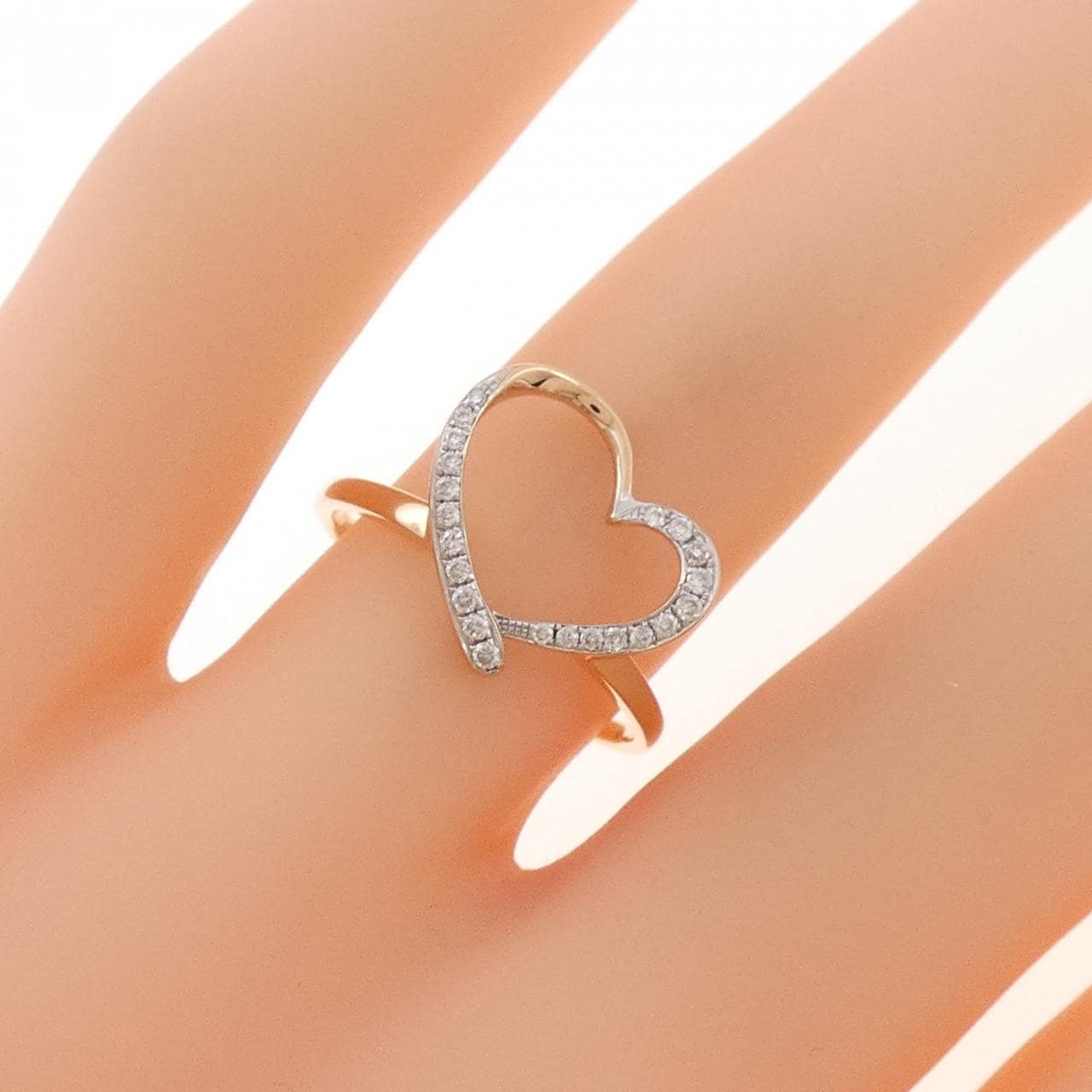 K18PG/K18WG ハート ダイヤモンド リング 0.09CT