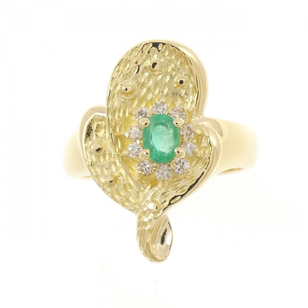 K18YG エメラルド リング 0.19CT