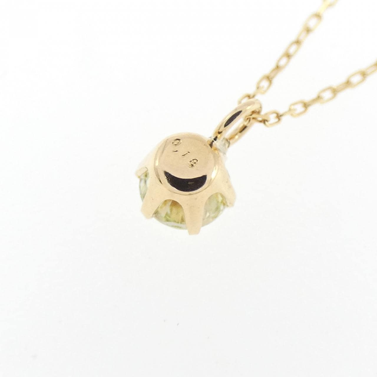 K18YG ソリティア ダイヤモンド ネックレス 0.18CT