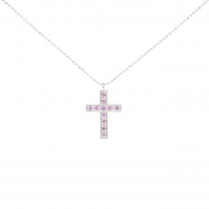 K18WG クロス サファイヤ ネックレス 0.20CT