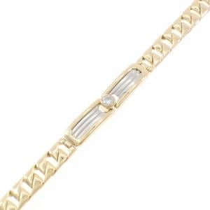 K18YG/PT850 ダイヤモンド ブレスレット 0.38CT