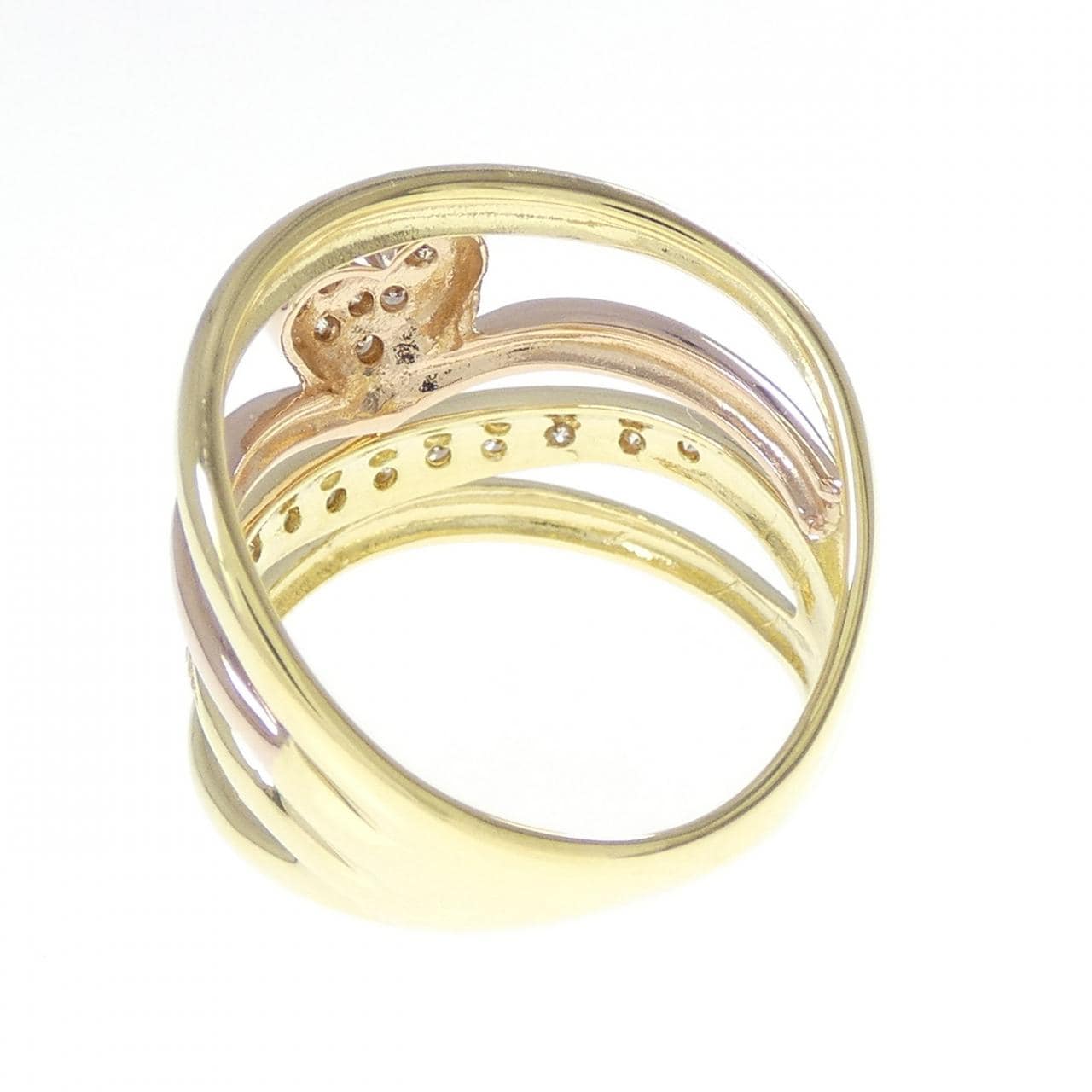 K18YG/K18PG ハート ダイヤモンド リング 0.25CT