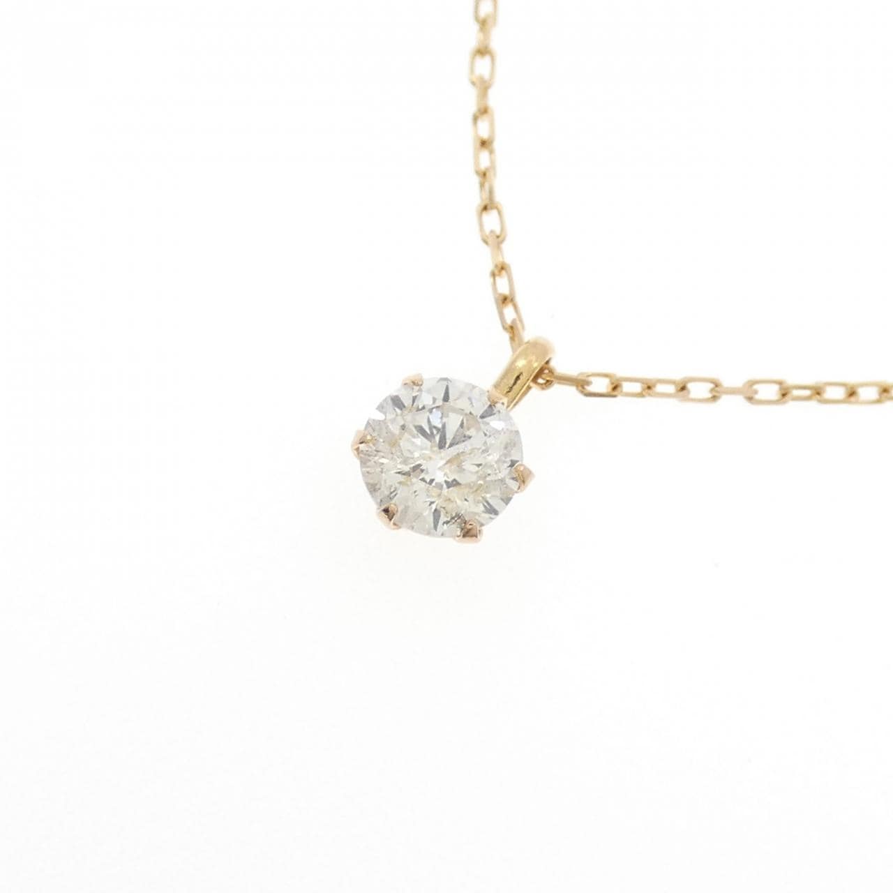 K18PG ソリティア ダイヤモンド ネックレス 0.30CT