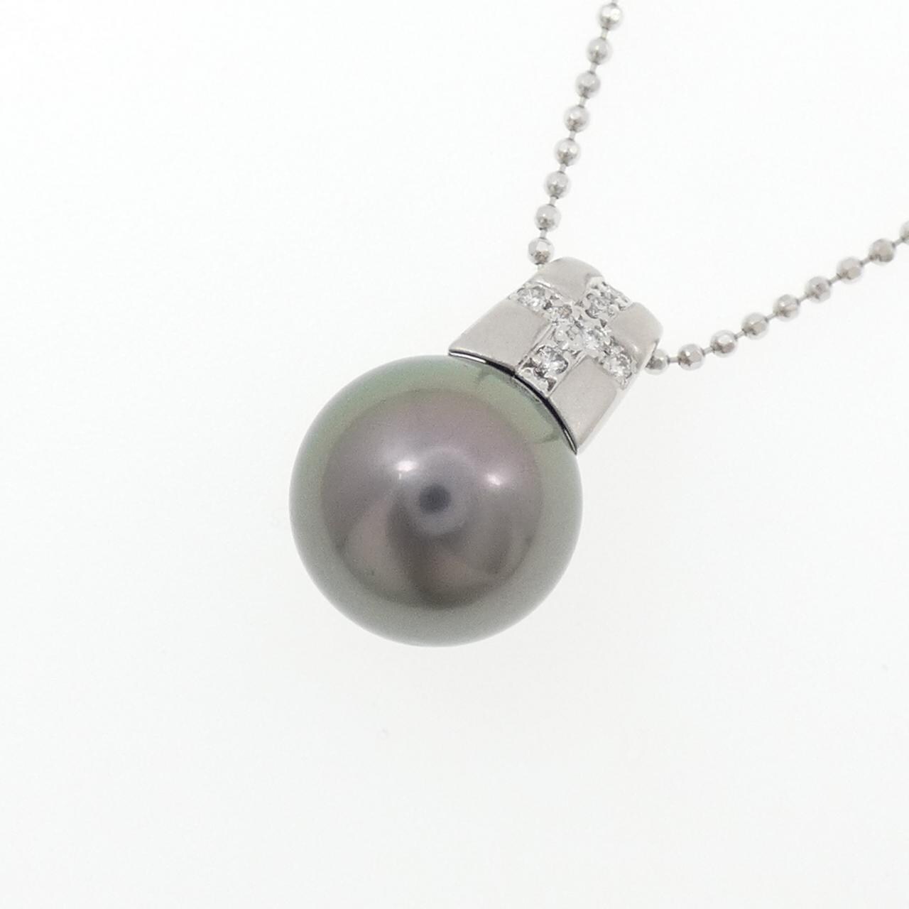 PT900/PT850 黒蝶パール ネックレス 11.7mm