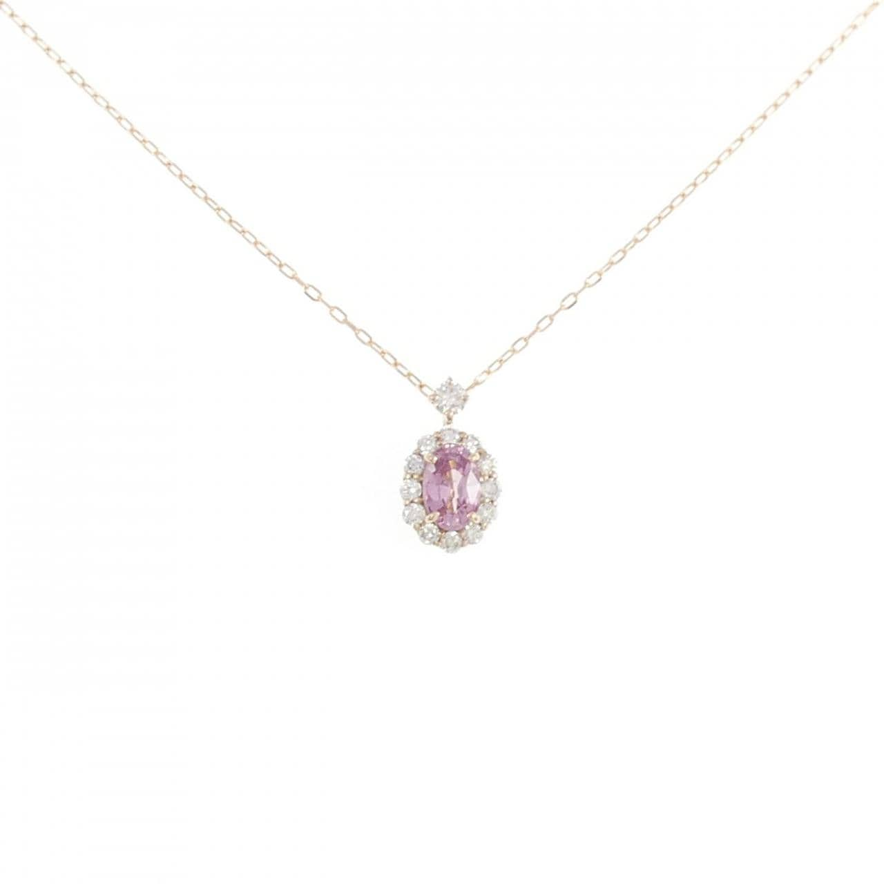 [BRAND NEW] K18PG Padparadscha Sapphire Necklace 0.348CT