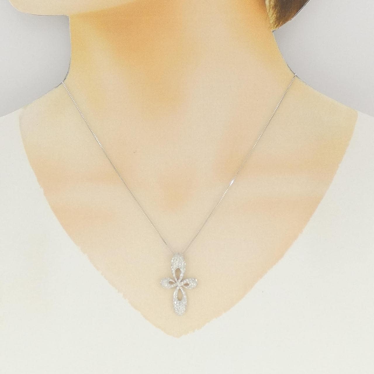 K18WG ダイヤモンド ネックレス 0.63CT