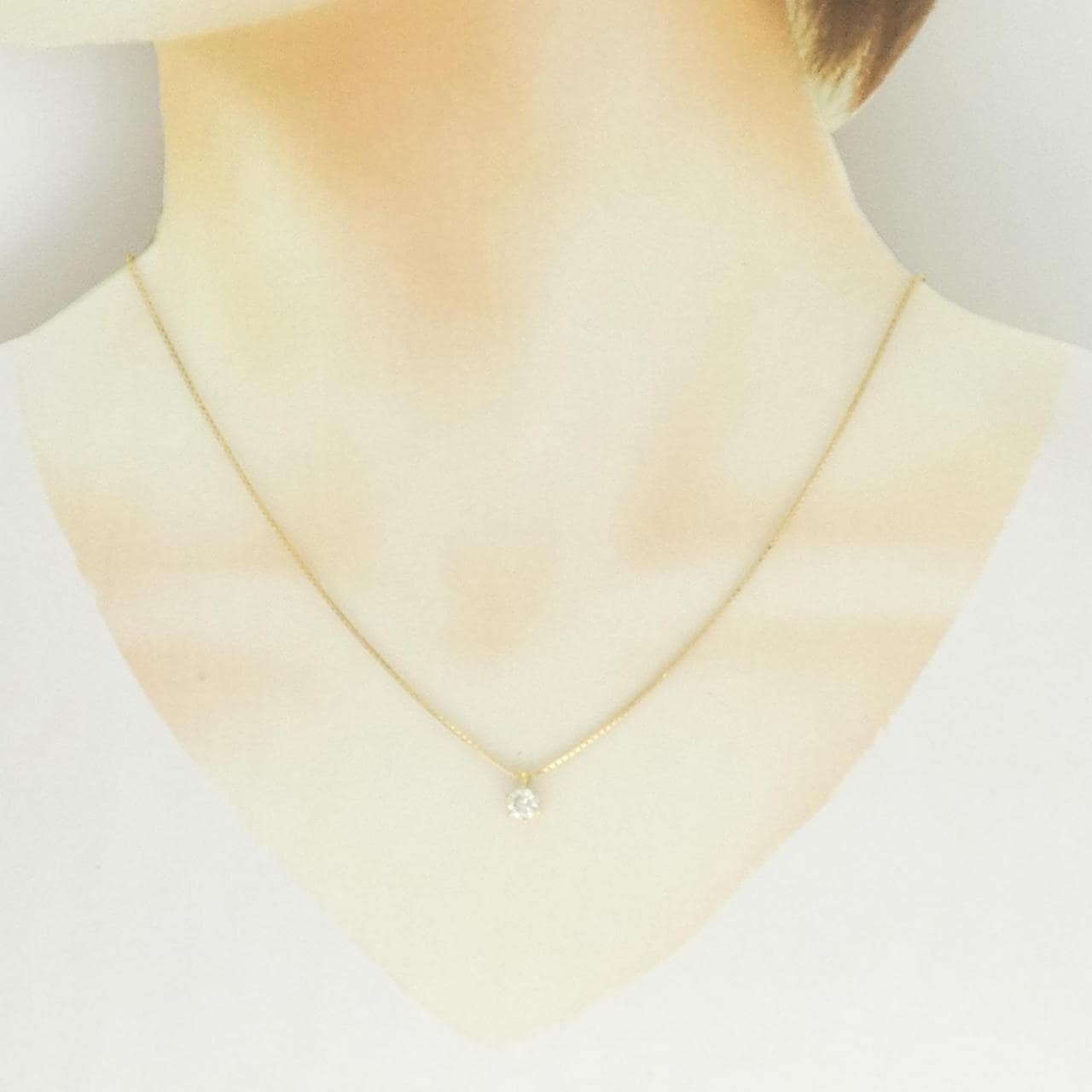 K18YG ソリティア ダイヤモンド ネックレス 0.46CT