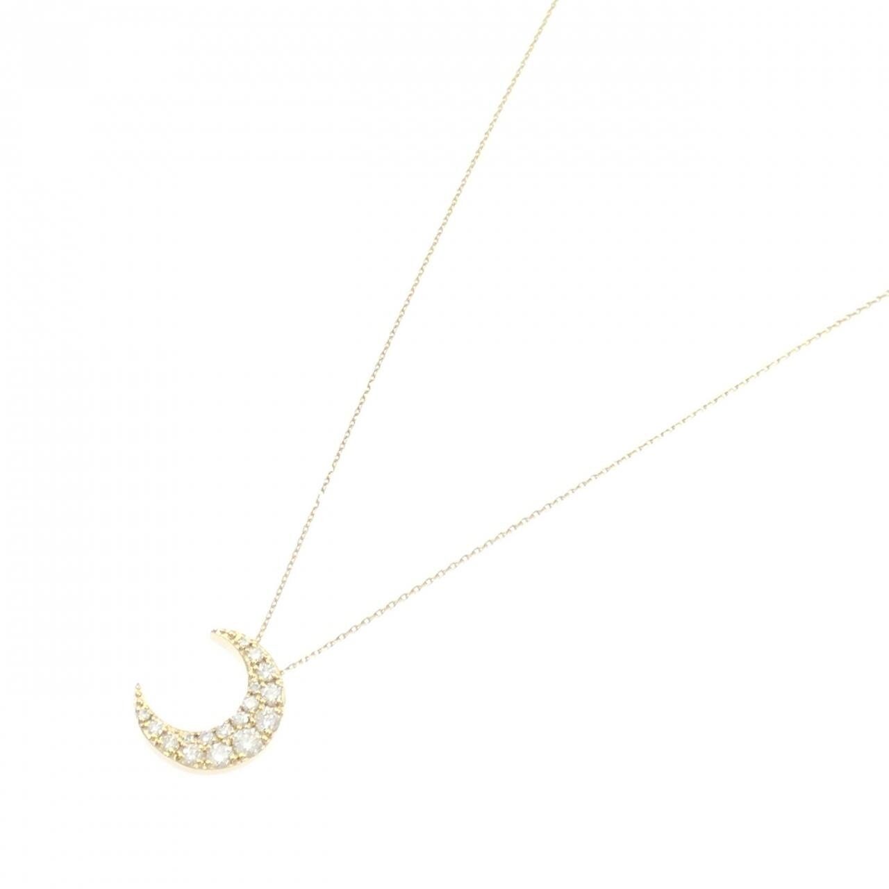 K18YG ムーン ダイヤモンド ネックレス 0.33CT