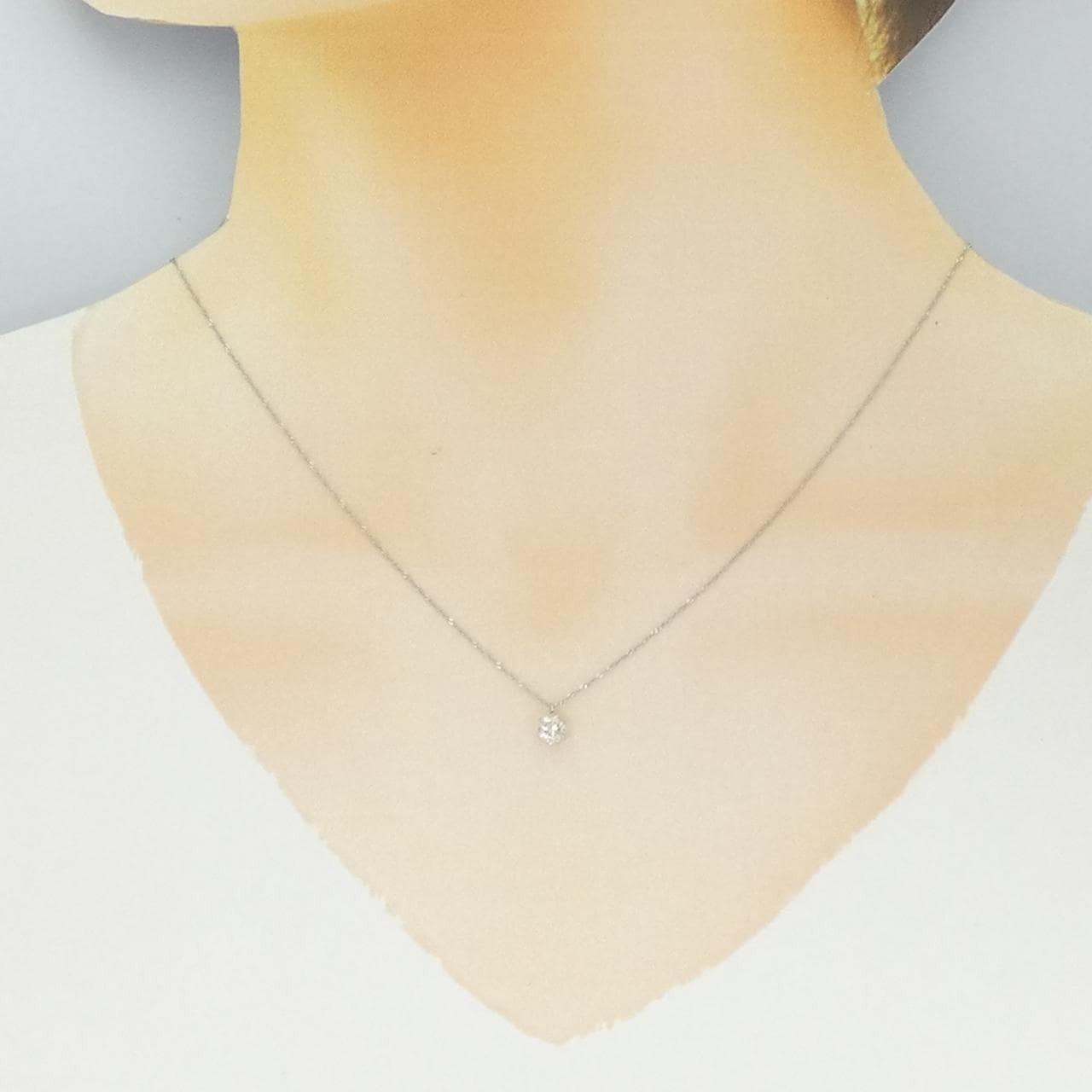 PT900/PT850 ソリティア ダイヤモンド ネックレス 0.30CT