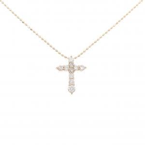 K18PG クロス ダイヤモンド ネックレス 0.30CT