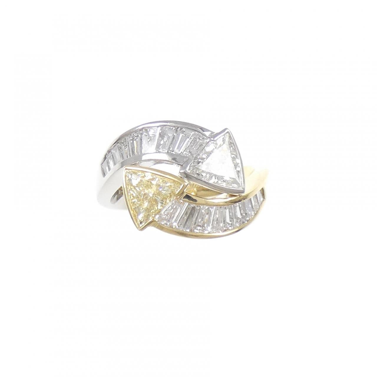 K18YG/PT900 ダイヤモンド リング 2.07CT