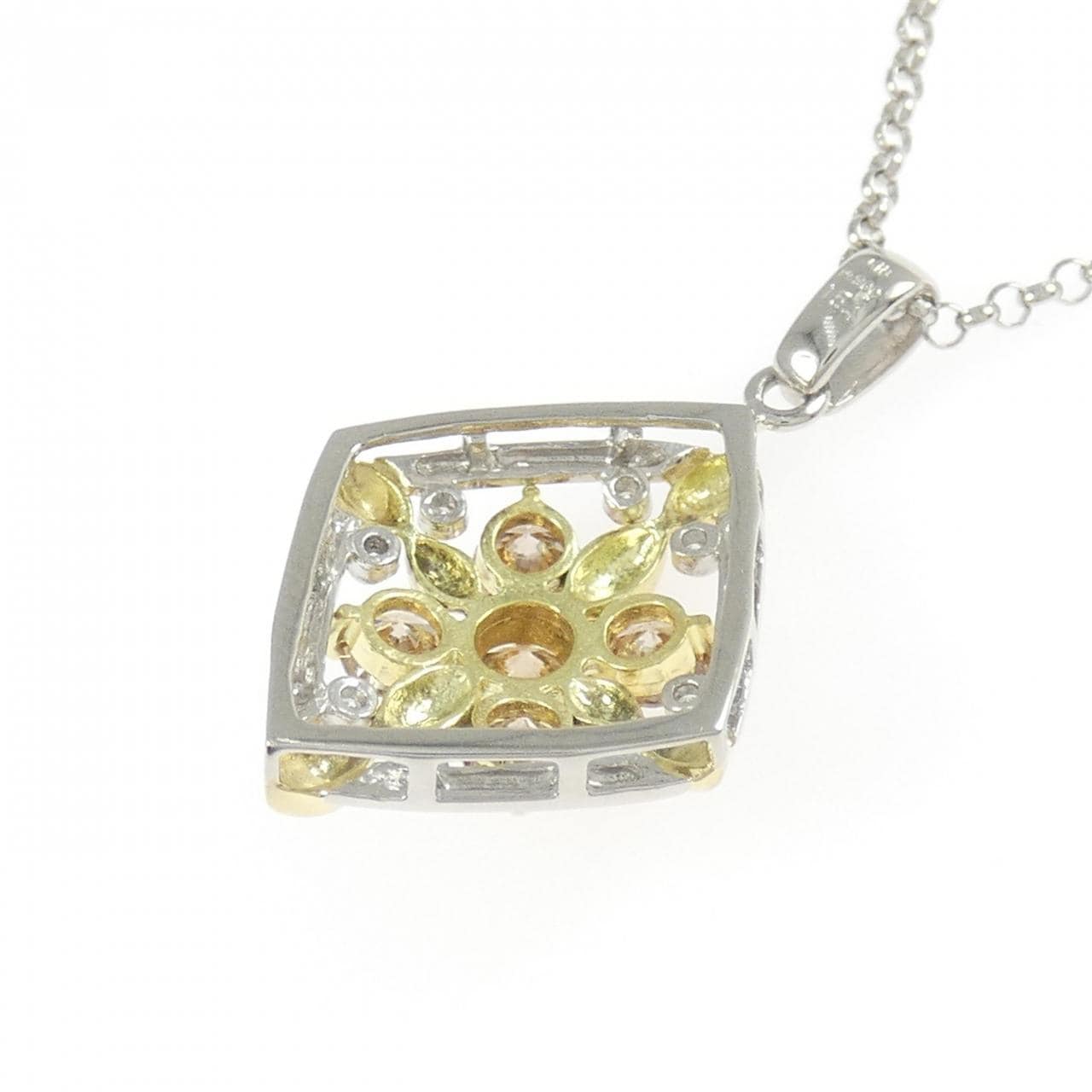 PT900/K18YG/PT850 ダイヤモンド ネックレス 1.54CT