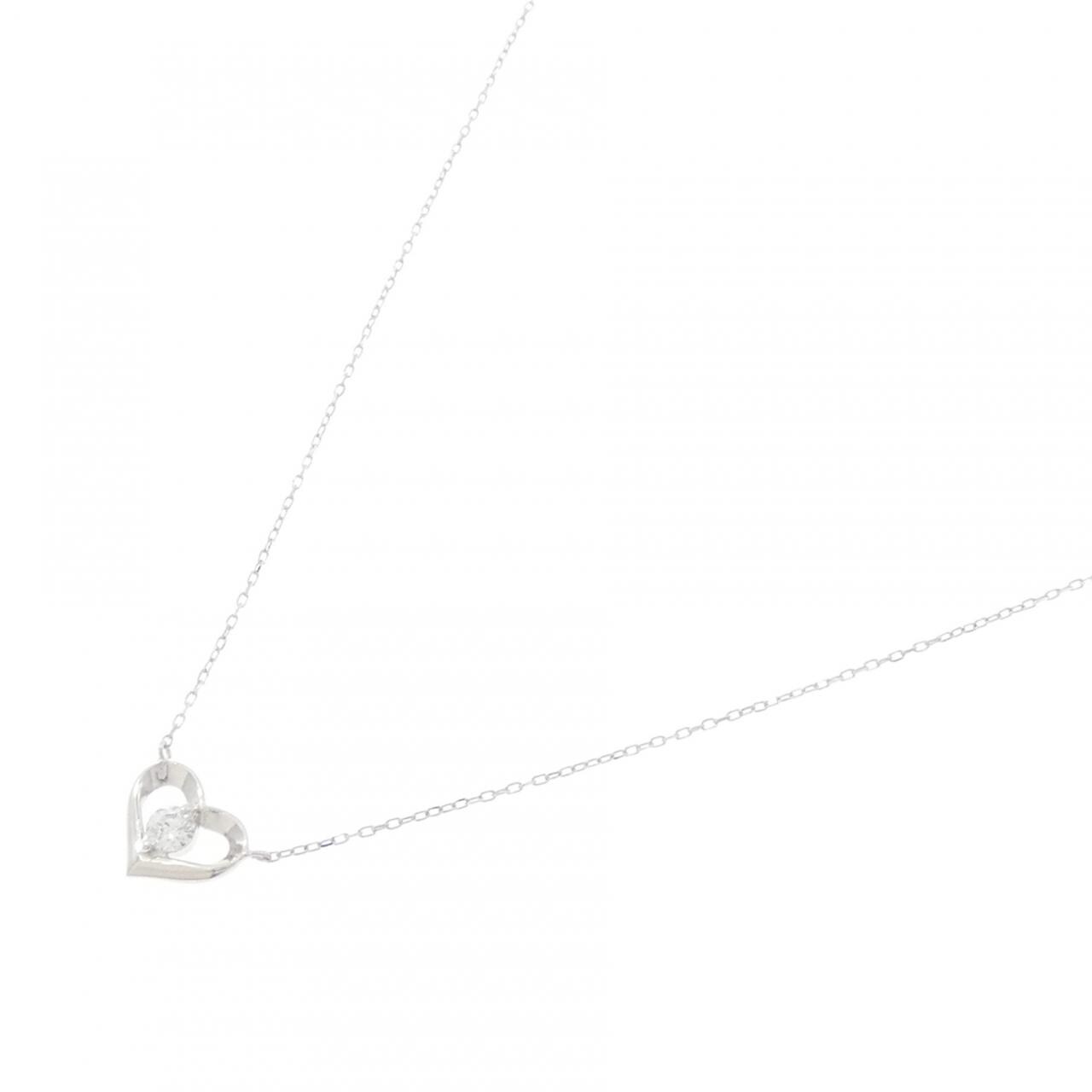 K18WG ハート ダイヤモンド ネックレス 0.08CT