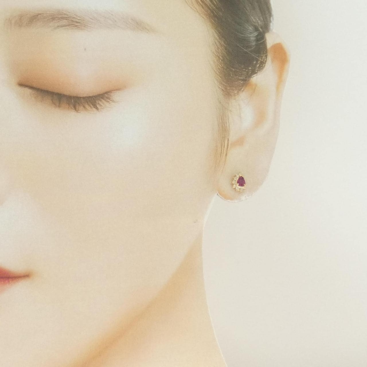 K18YG ルビー ピアス 0.44CT