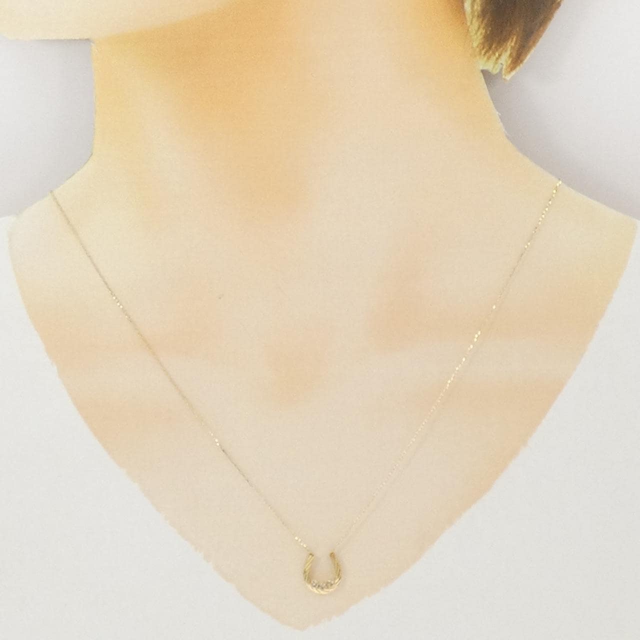 K18YG ホースシュー ダイヤモンド ネックレス 0.10CT