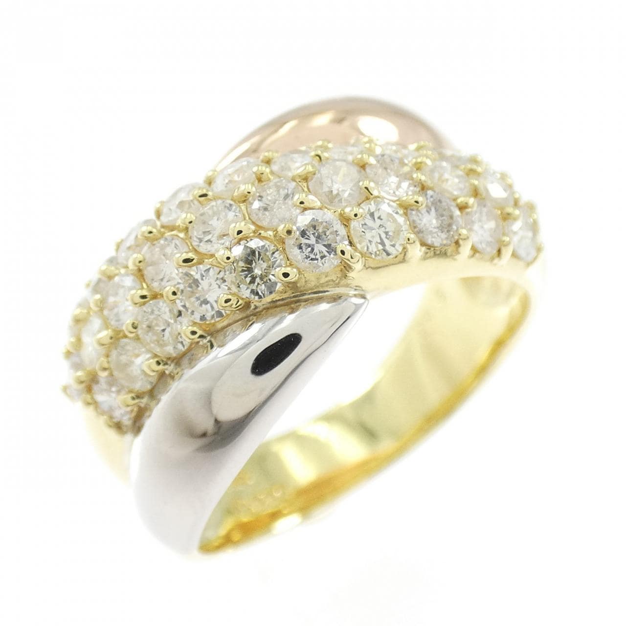 K18YG/PT900/K18PG ダイヤモンド リング 1.13CT