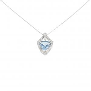 K18WG アクアマリン ネックレス 0.92CT