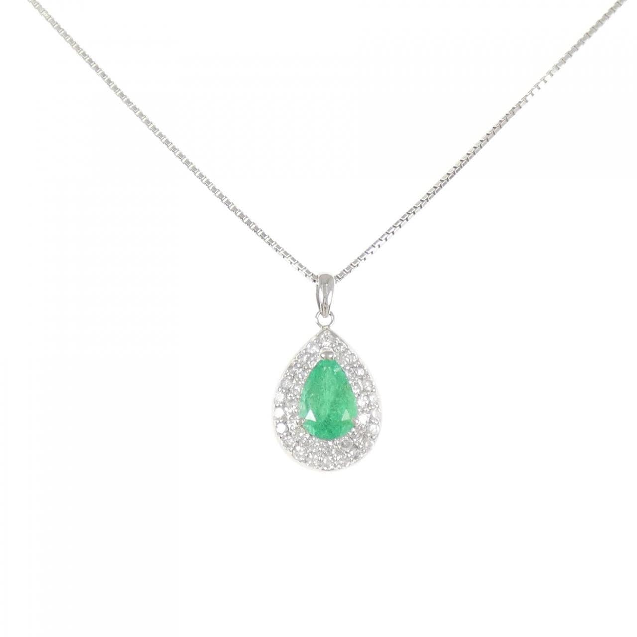PT900/PT850 エメラルド ネックレス 1.47CT