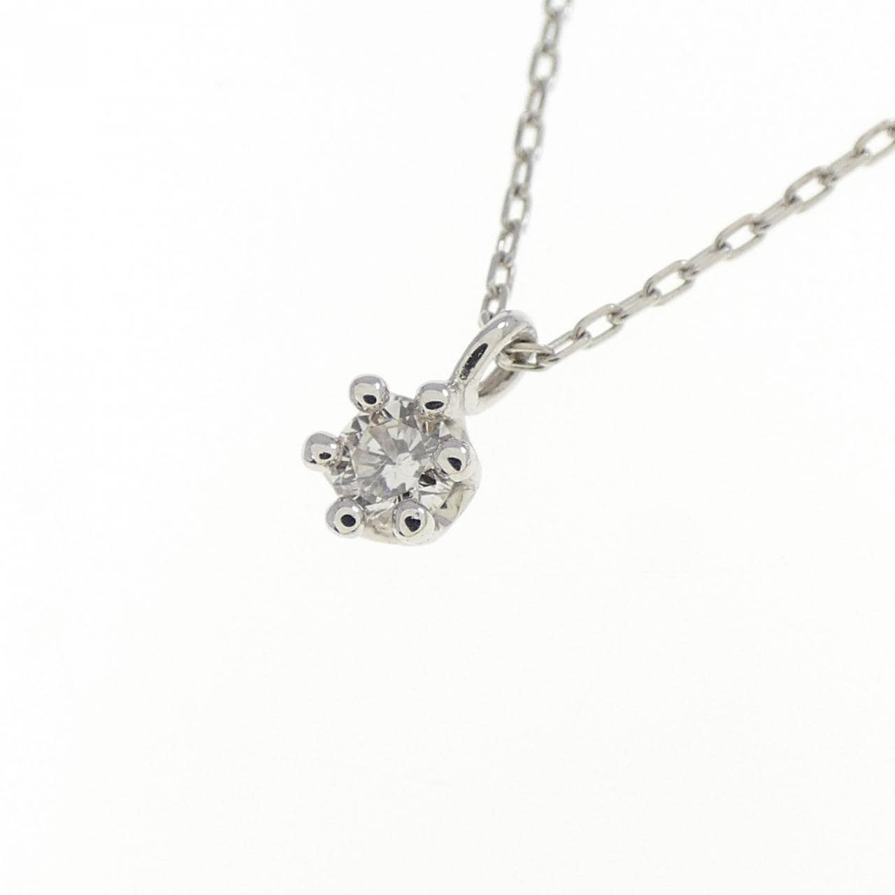 PT900/PT850 ソリティア ダイヤモンド ネックレス 0.05CT