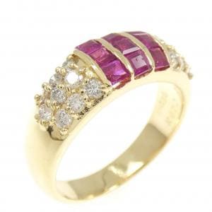 K18YG ルビー リング 0.72CT