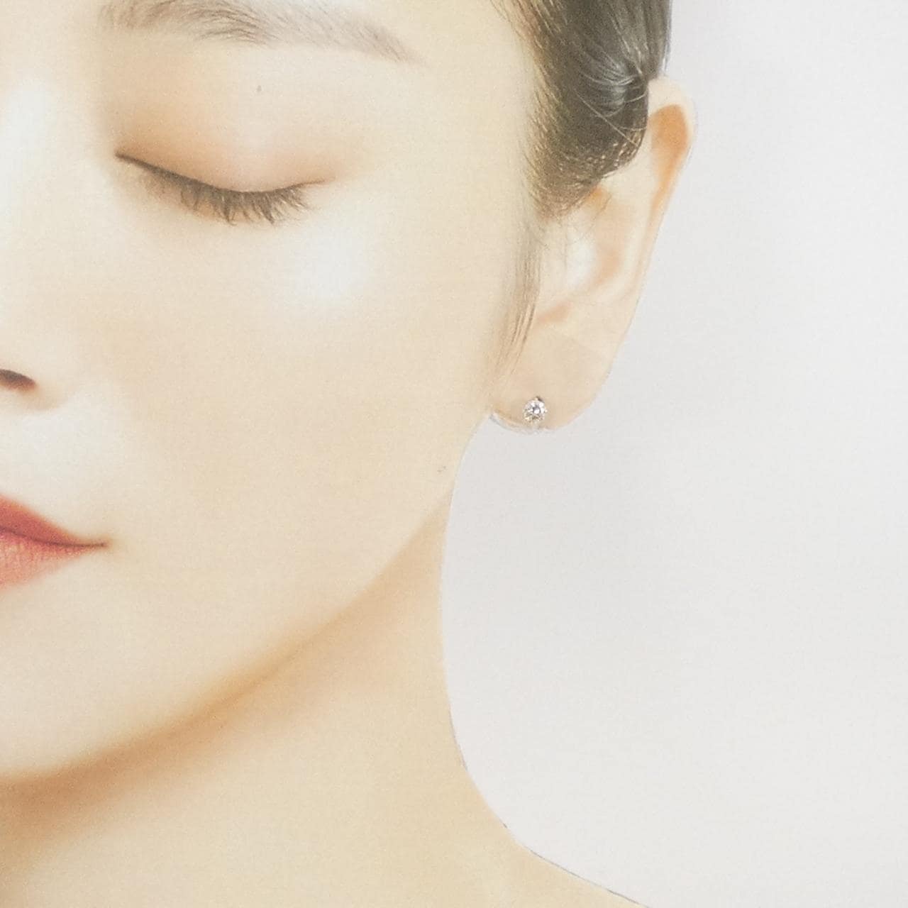 K18YG ソリティア ダイヤモンド ピアス 0.60CT