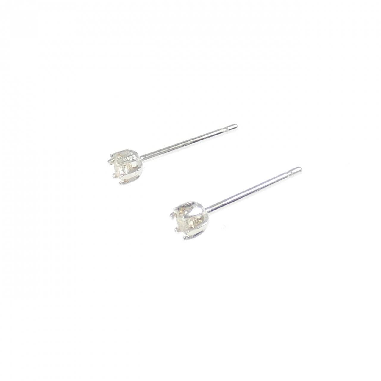 PT900 ソリティア ダイヤモンド ピアス 0.12CT