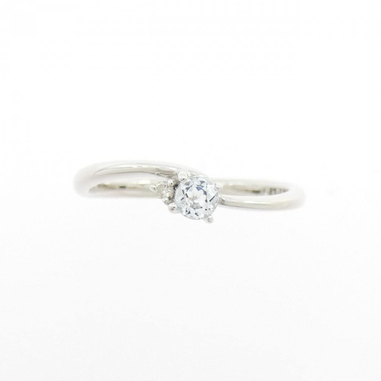 K18WG アクアマリン リング