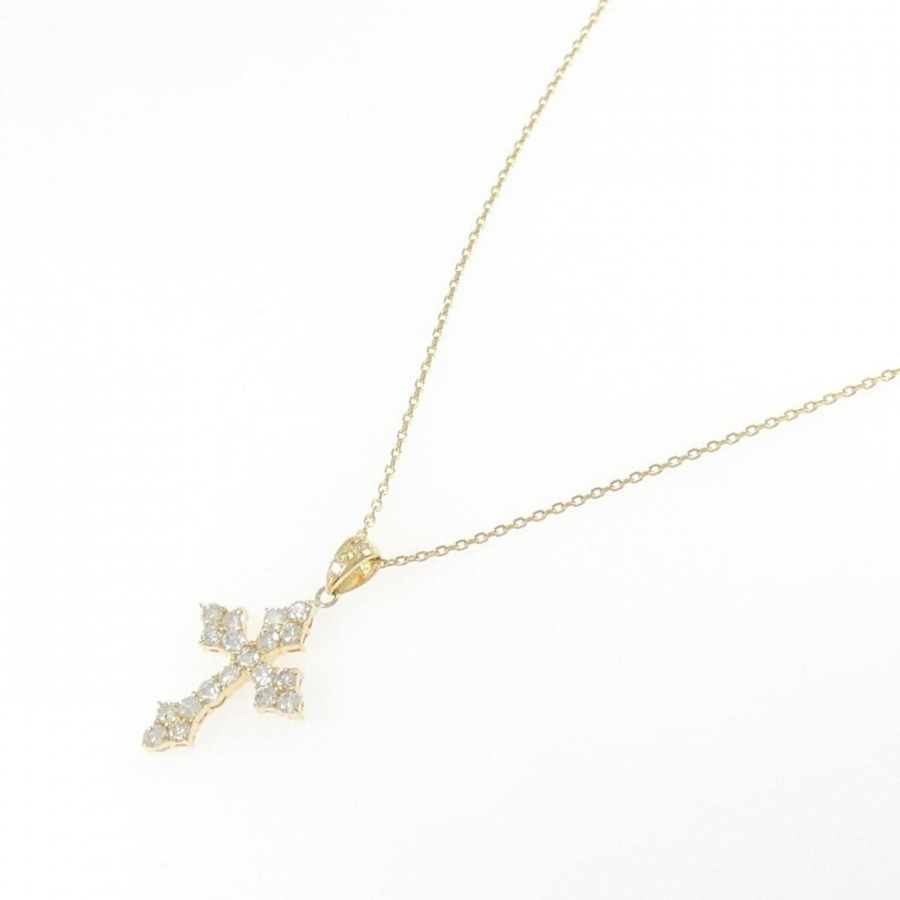 K18YG クロス ダイヤモンド ネックレス 0.50CT