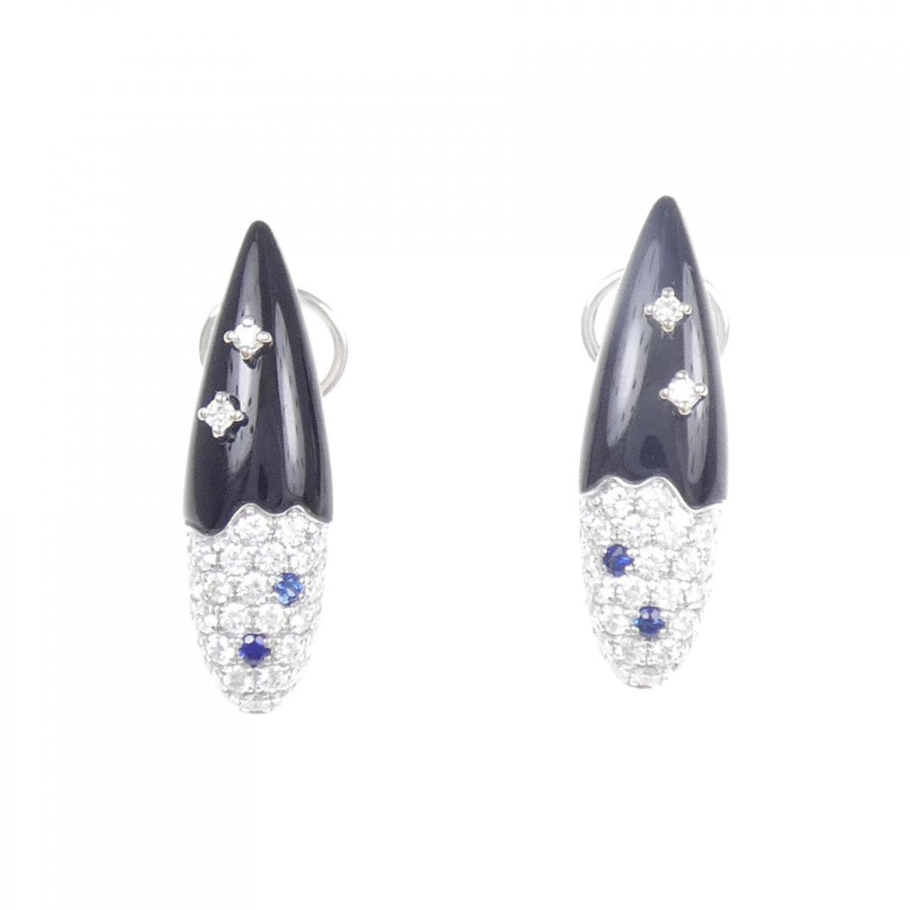 K18WG colored stone earrings