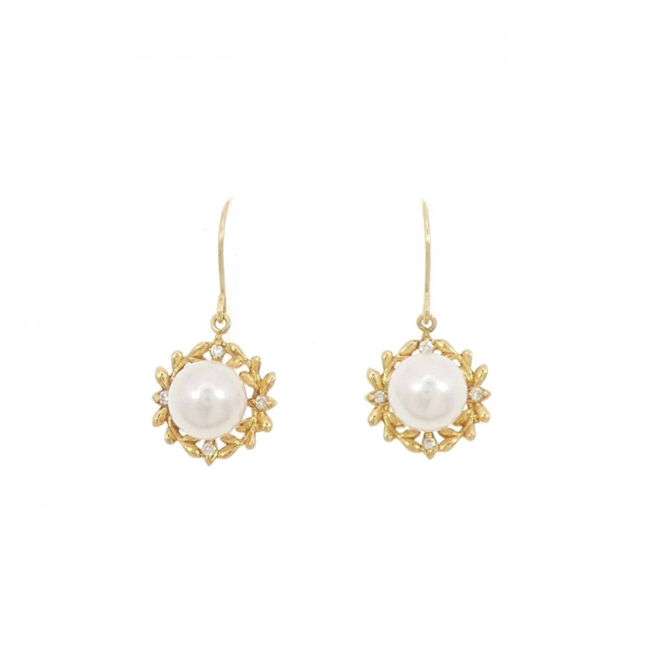 [BRAND NEW] K18YG Akoya pearl earrings 6mm