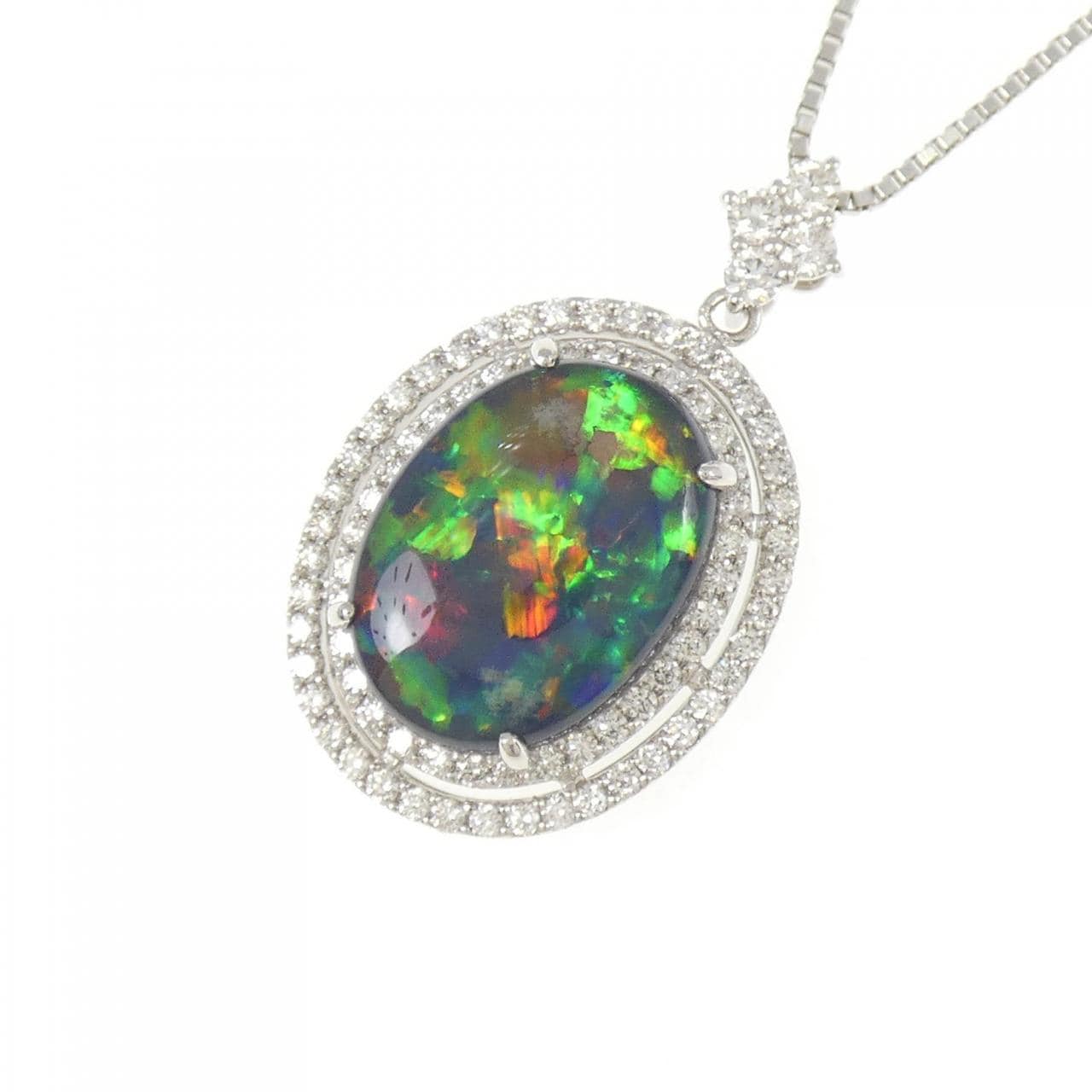 【リメイク】PT900/PT850 ブラックオパール ネックレス 8.206CT