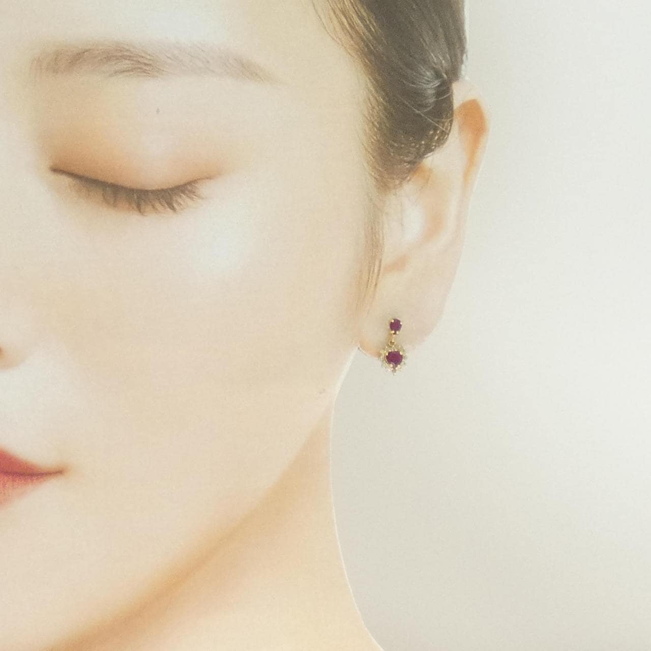 K18YG ルビー ピアス