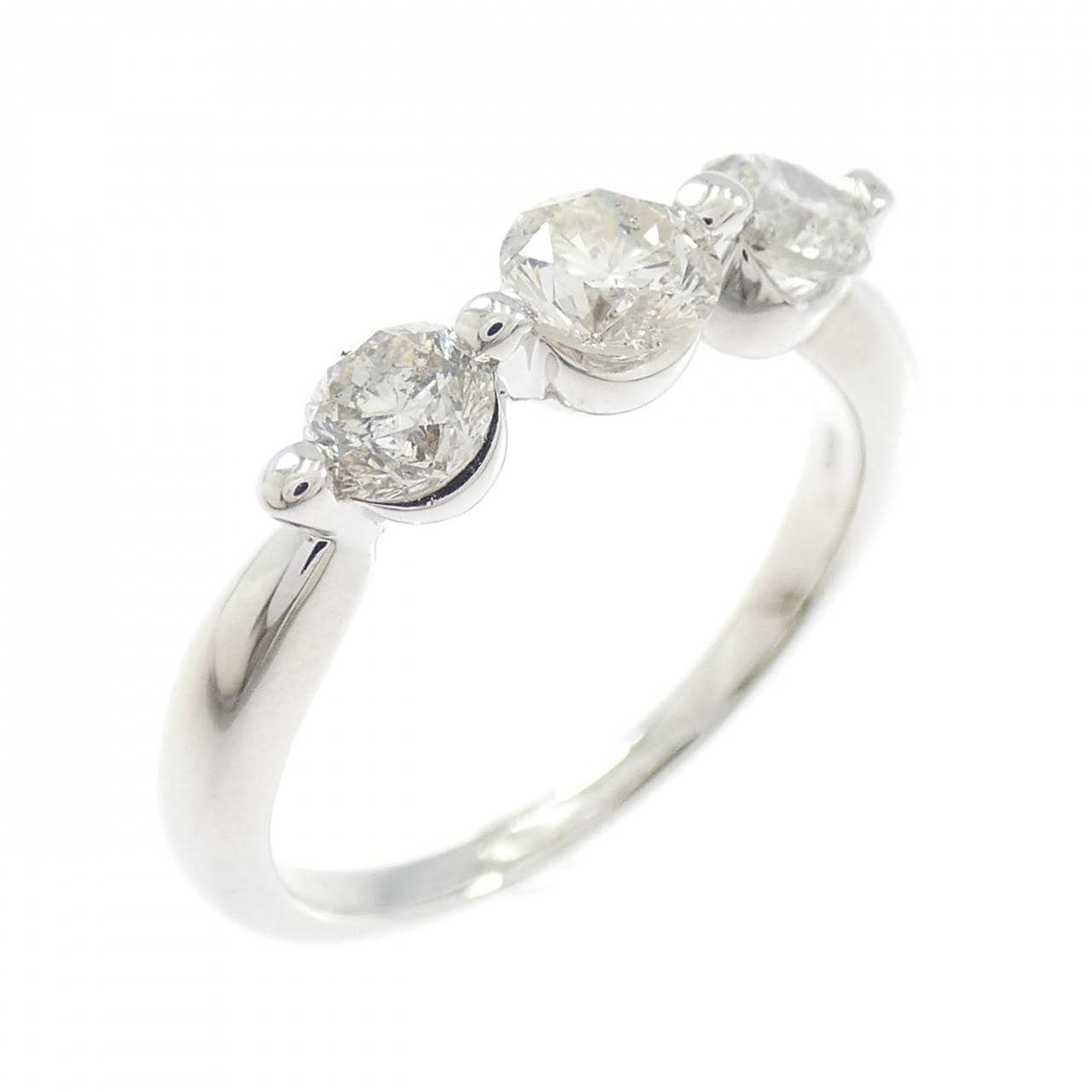 K18WG スリーストーン ダイヤモンド リング 1.00CT