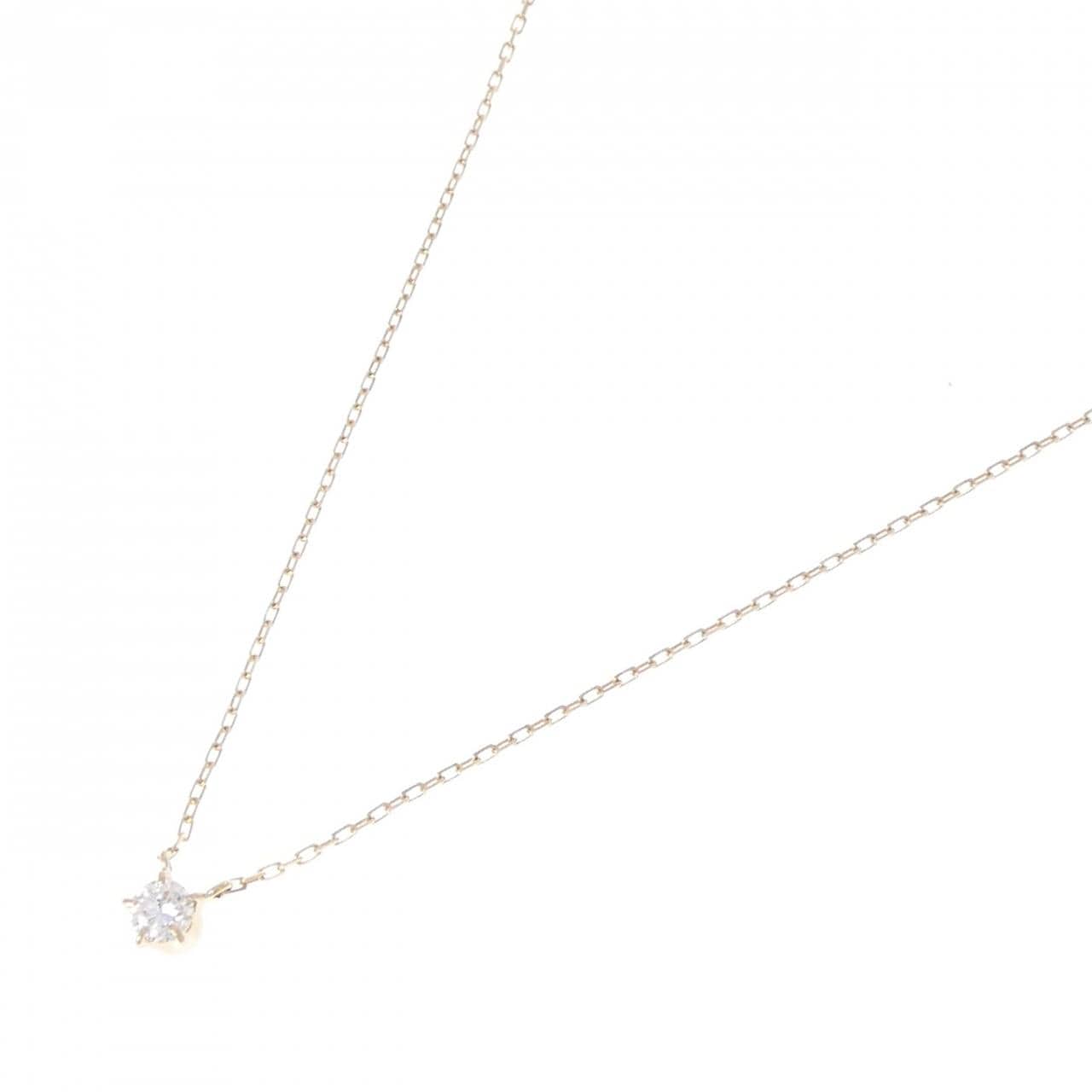 K18YG ソリティア ダイヤモンド ネックレス 0.17CT