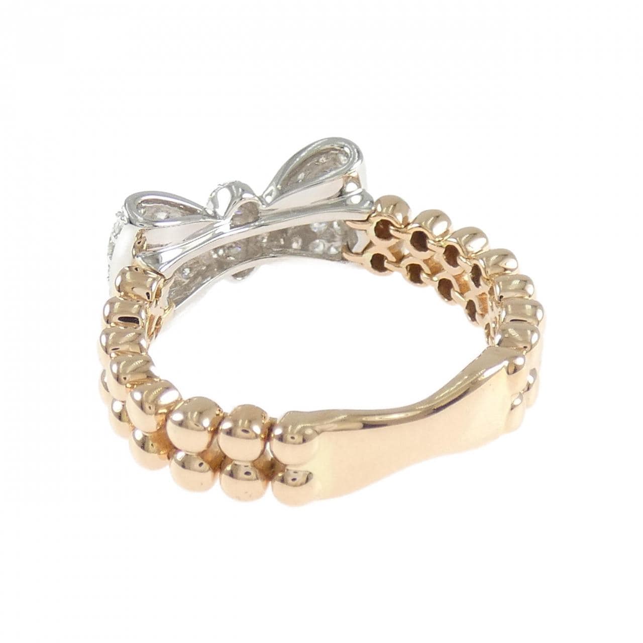 K18PG/K18WG リボン ダイヤモンド リング 0.80CT
