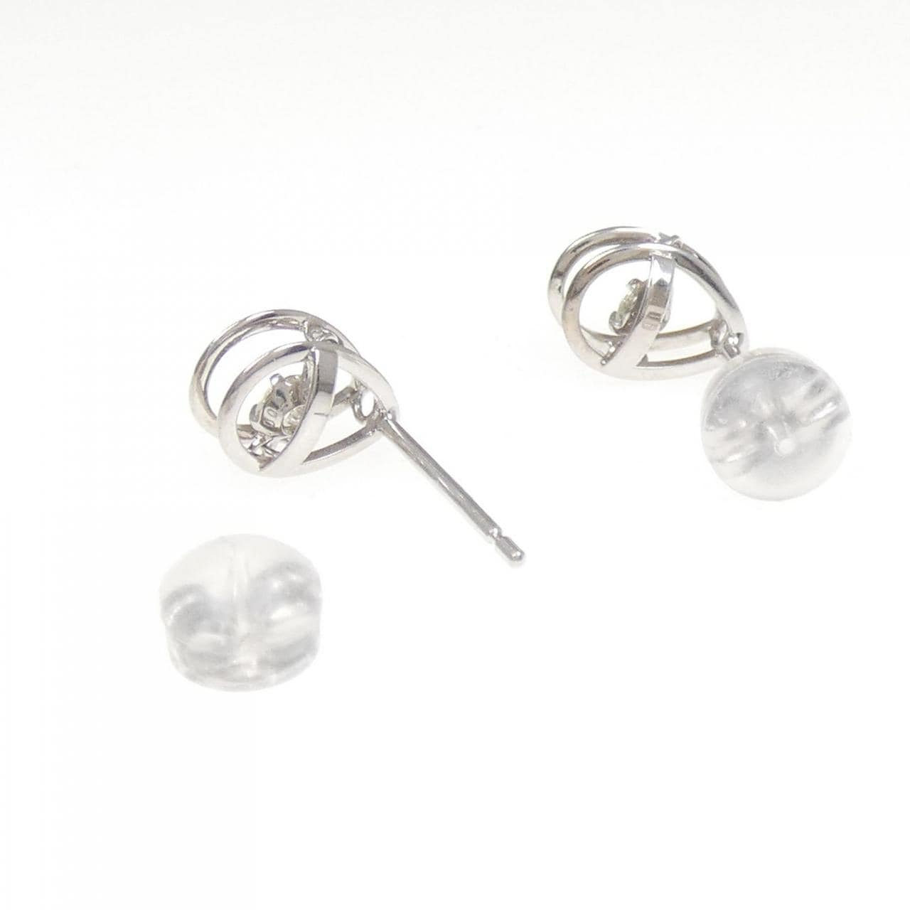 K18WG ダイヤモンド ピアス 0.16CT