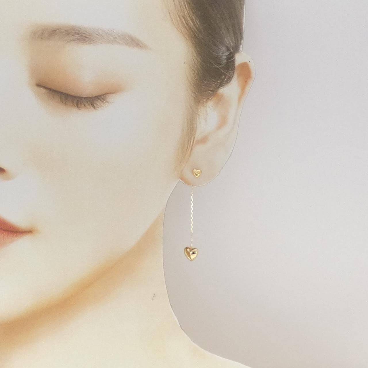K18YG ハート ピアス