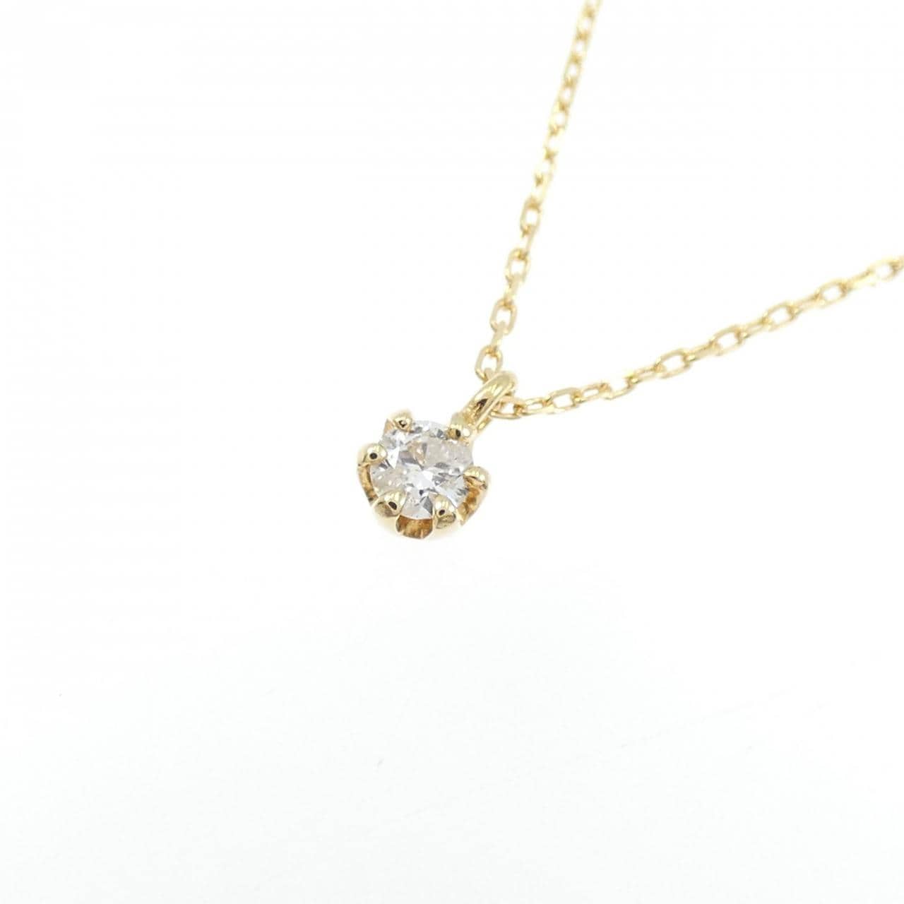 K18YG ソリティア ダイヤモンド ネックレス 0.05CT