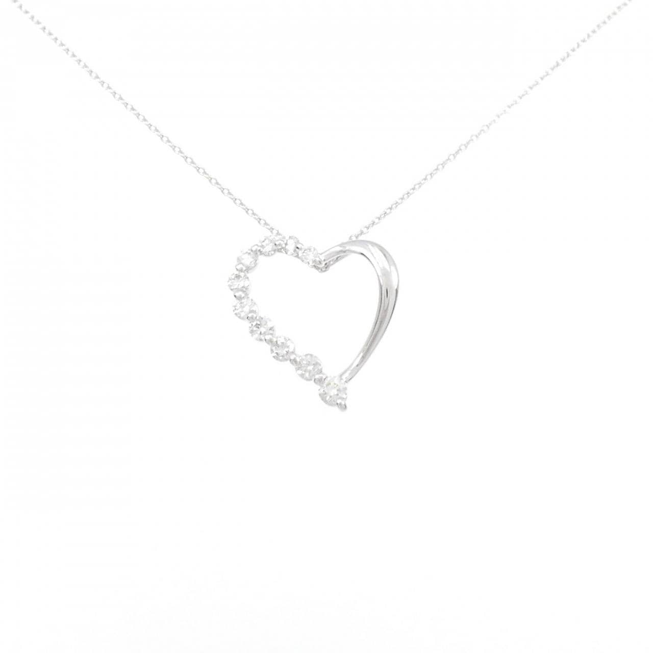 K18WG heart Diamond necklace 0.50CT