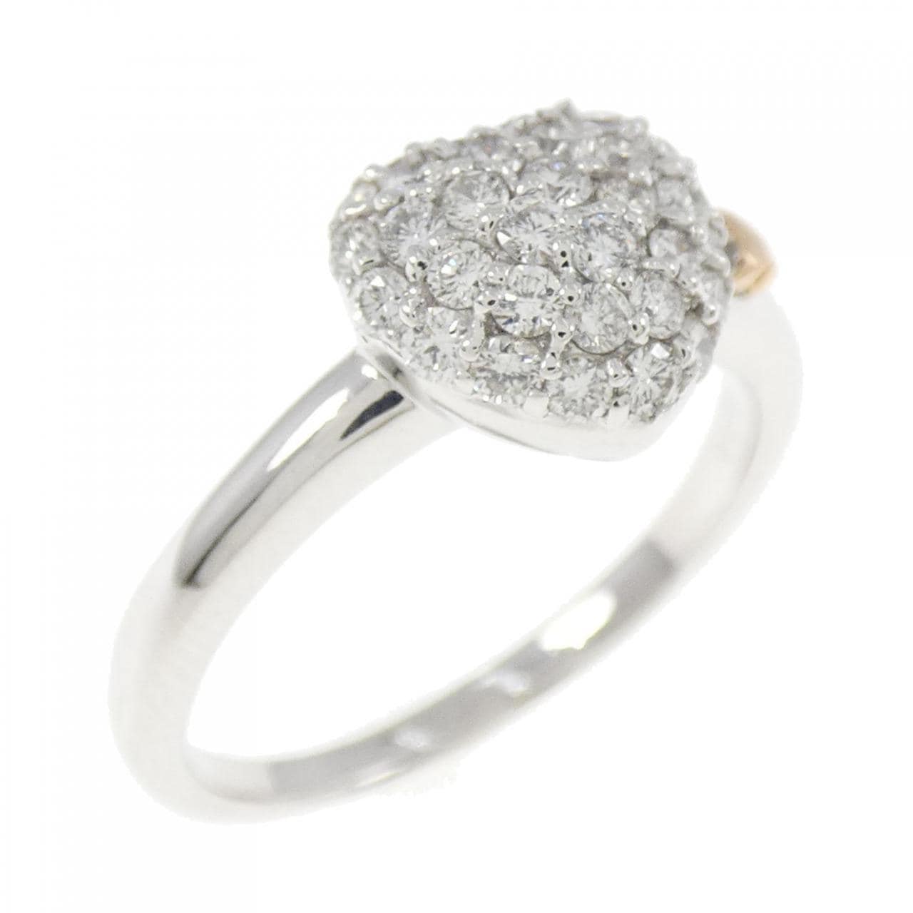 K18WG/K18PG  ハート パヴェ ダイヤモンド リング 0.50CT
