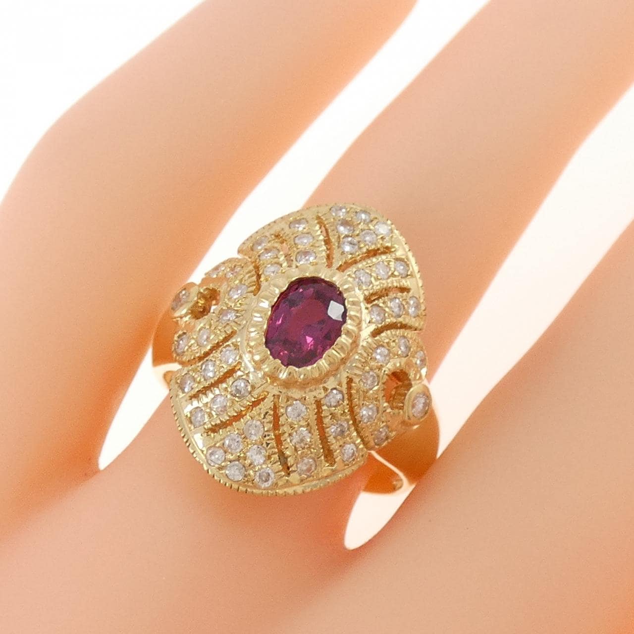 K18YG ルビー リング 0.63CT