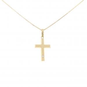 K18YG クロス ダイヤモンド ネックレス 0.02CT