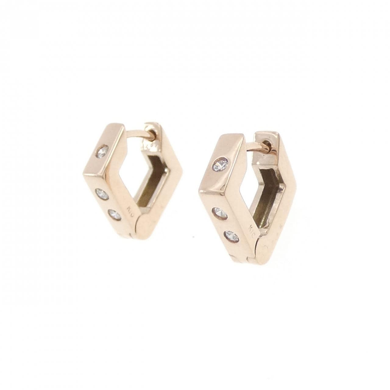 K10PG ダイヤモンド ピアス 0.08CT